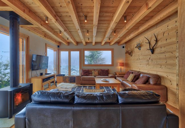 Living area chalet les Houches Cozy alpine living area