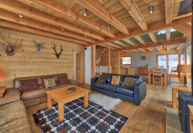 Les Houches chalet living area Cozy open plan living room