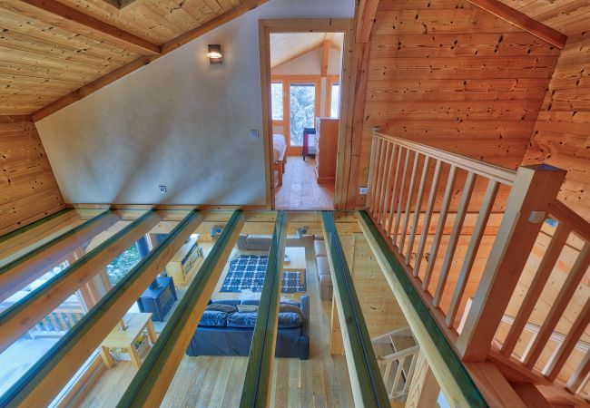 Upstairs chalet les Houches Upstairs area leading to bedroom