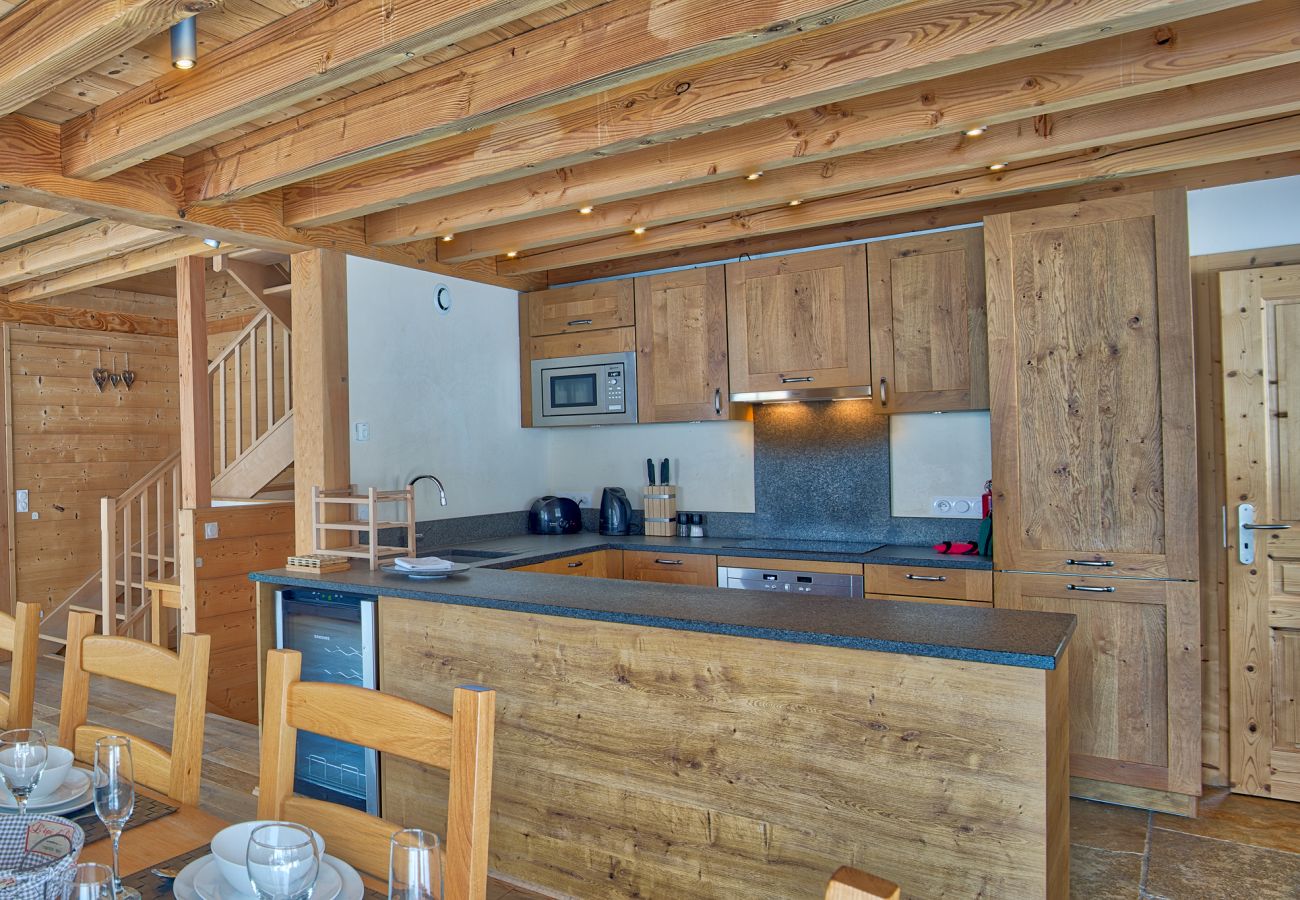 Chalet les Houches kitchen area Fully equipped kitchen space