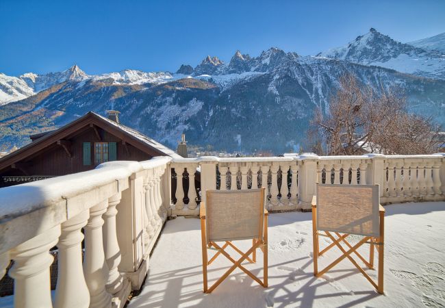 Chamonix apartment balcony views Stunning mountain views from the balcony