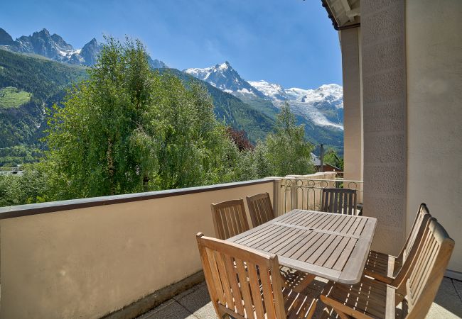 Chamonix apartment large terrace Stunning summer views from the apartment balcony