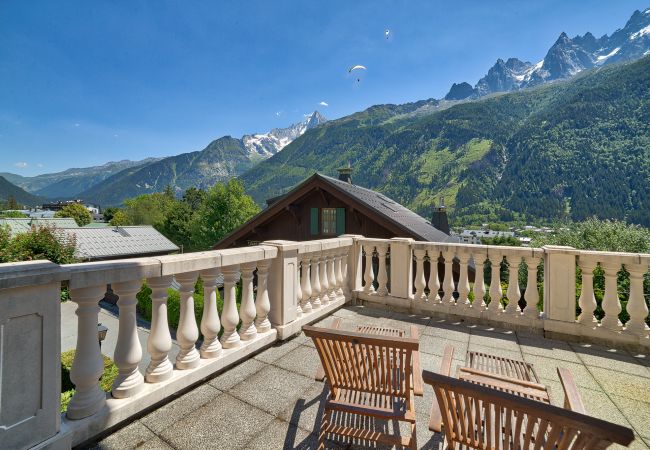 Chamonix apartment large terrace Stunning summer views from the apartment balcony